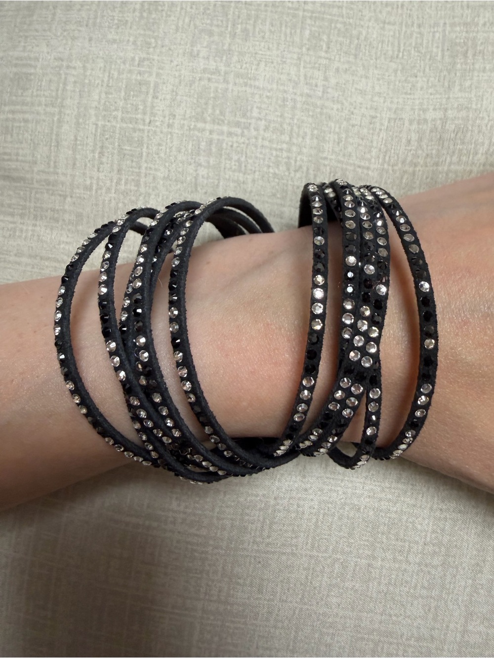 Swarovski Slake Black Crystal Multi‑Wrap Bracelet